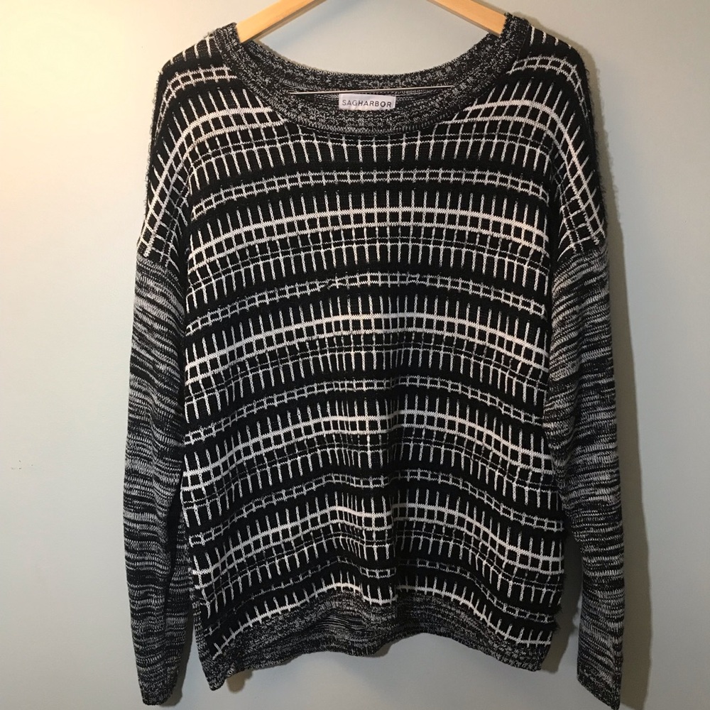 Sag Harbor Black/White Sweater